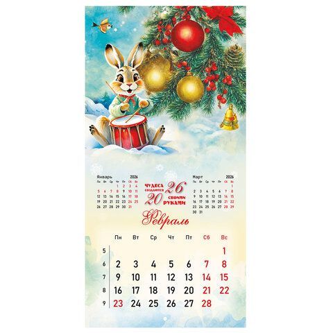 Календарь настенный перекидной 2026г, BRAUBERG, 12 листов, 28,5х28,5см, Винтаж, 116933