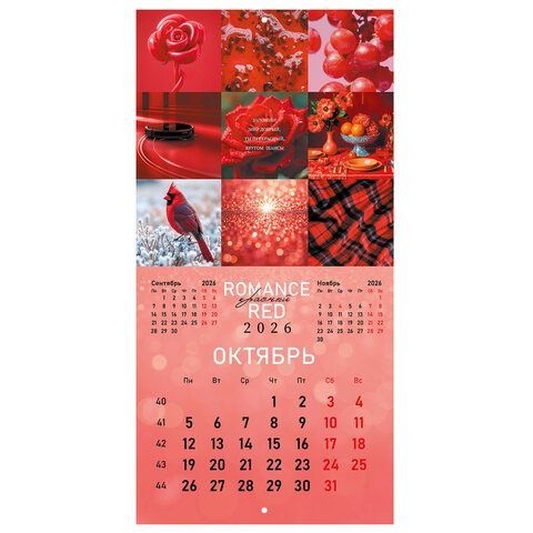 Календарь настенный перекидной 2026г, BRAUBERG, 12 листов, 28,5х28,5см, Калейдоскоп, 116936
