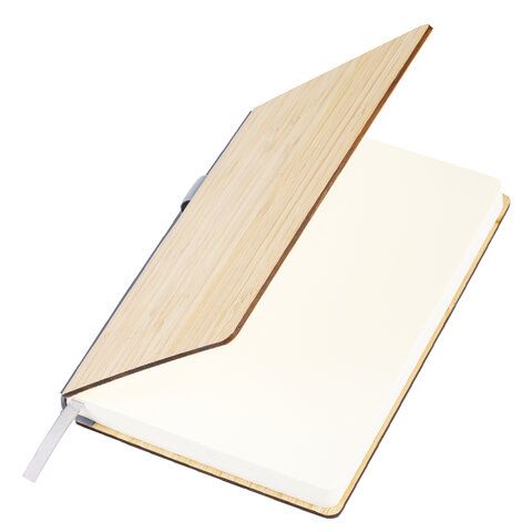 Ежедневник недатированный А5 145х213мм BRAUBERG &quot;Bamboo&quot;, резинка, держатель, 160л, коричневый, 117137