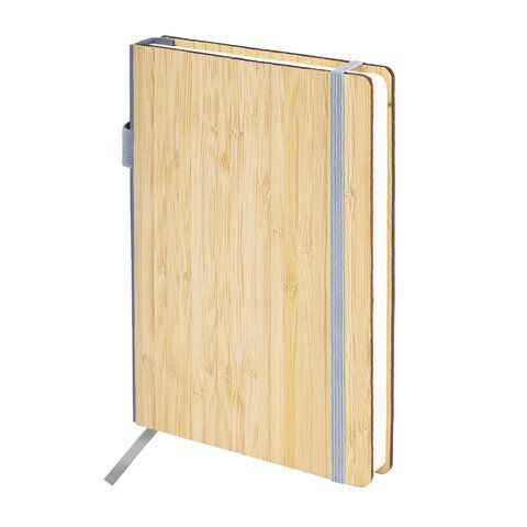 Ежедневник недатированный А5 145х213мм BRAUBERG &quot;Bamboo&quot;, резинка, держатель, 160л, коричневый, 117137
