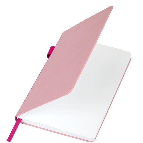 Блокнот А5 135x212мм BRAUBERG &quot;Soft touch&quot; под кожу, резинка, держатель, 80л клетка, красный, 117147