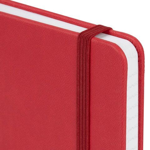 Блокнот А5 135x212мм BRAUBERG "Soft touch" под кожу, резинка, держатель, 80л клетка, розовый, 117148