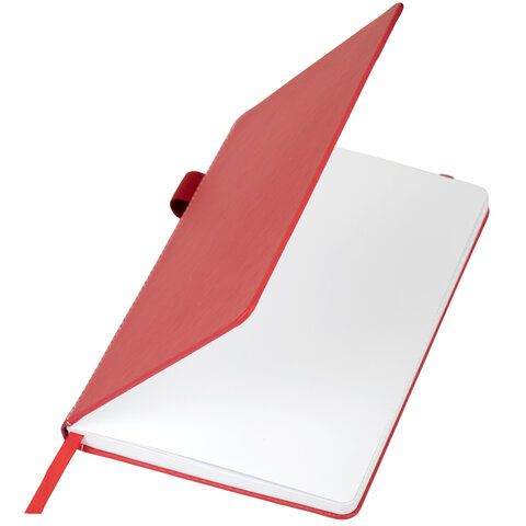 Блокнот А5 135x212мм BRAUBERG "Soft touch" под кожу, резинка, держатель, 80л клетка, розовый, 117148