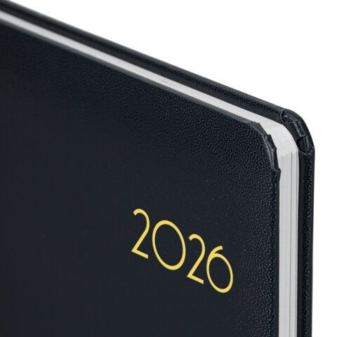 Еженедельник датированный 2026 А5 145х215мм BRAUBERG Select, балакрон, черный, 117182