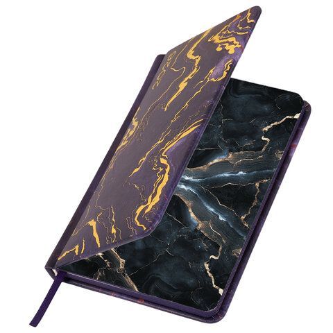 Еженедельник датированный 2026 МАЛЫЙ ФОРМАТ 95х155мм А6 BRAUBERG Vista, под кожу, Marble, 117203