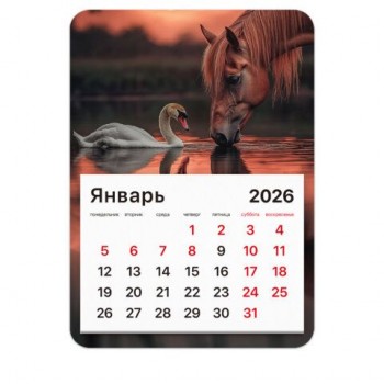 Календарь отрывной на магните 2026, BRAUBERG 3 шт., 130Х180мм, склейка, Символ года, 117287