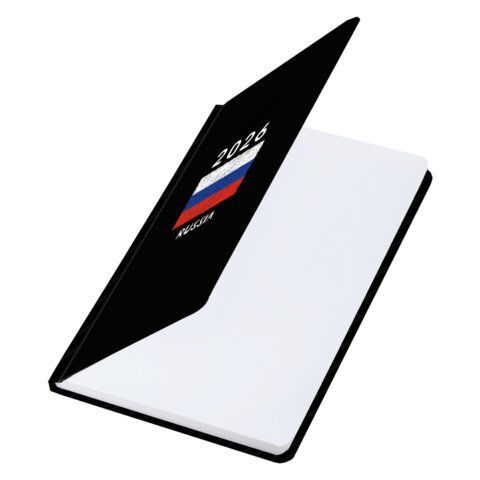 Ежедневник датированный 2026 с резинкой 145х203мм, А5, BRAUBERG, твердый, &quot;Россия&quot;, 117332