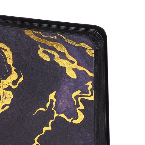 Ежедневник датированный 2026 А5 138x213мм BRAUBERG Vista, под кожу гибкий, Black marble, 117445