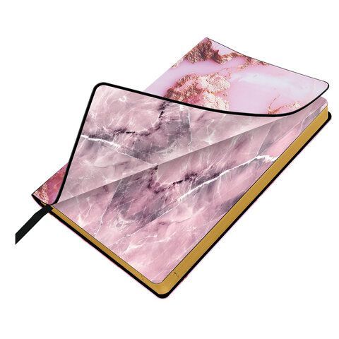 Ежедневник датированный 2026 А5 138x213мм BRAUBERG Vista, под кожу гибкий, Pink marble, 117446