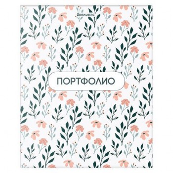 Папка-портфолио универсальная, 4 кольца, 20 файлов 10 вкладышей, 7БЦ матовая, BRAUBERG, Дизайн 4, 117556