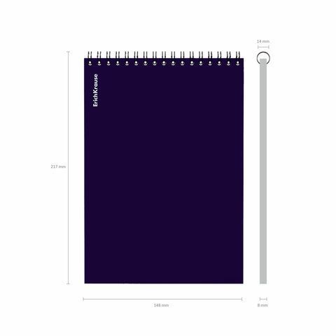 Блокнот А5 148х210 мм, 80 л., спираль, пластик, клетка, ERICH KRAUSE, &quot;Reef&quot;, 63650