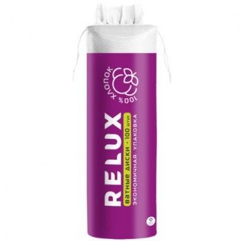 Ватные диски 100 шт., RELUX 6 шт., двусторонние, ш/к 82688, 1202