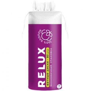 Ватные диски 80 шт., RELUX 6 шт., двусторонние, ш/к 82671, 66817