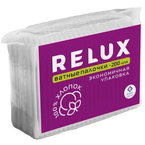 Ватные палочки 200 шт., RELUX 7 шт., пакет, ш/к 82817, 1207