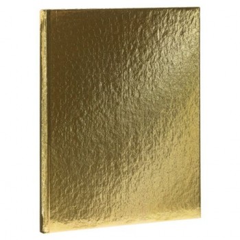 Блокнот А5 167х216мм, 80л, твёрдый, бумвинил METALLIC, клетка, блок 5цв, HATBER, золо, 80ББ5В1