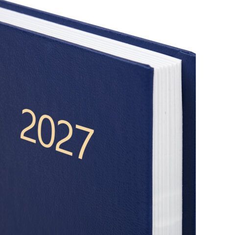Ежедневник датированный 2027 145х215мм, А5, STAFF, обложка бумвинил, синий, 117816