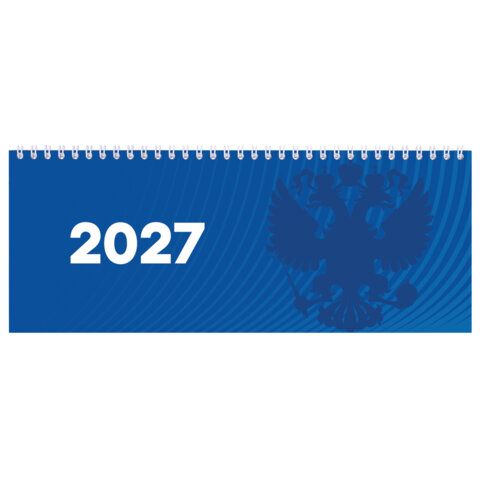 Планинг датированный 2027 285х112мм, STAFF, гребень, картонная обложка, 64 листа, "Символика РФ", 117853