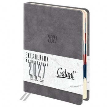Ежедневник датированный 2027 B6 125х173мм GALANT Vivid, под кожу, серый, 117863