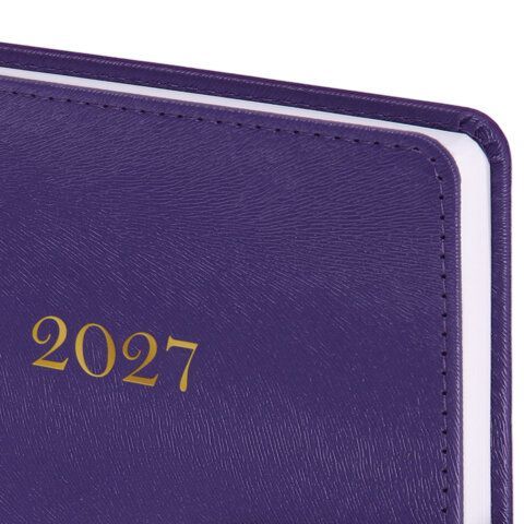 Ежедневник датированный 2027 А5 138х213мм BRAUBERG Elegant, под кожу, застежка, фиолетовый, 118015