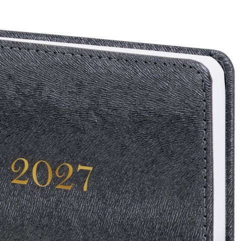 Ежедневник датированный 2027 А5 138х213мм BRAUBERG Elegant, под кожу, застежка, черный, 118016