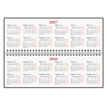Планинг датированный 2027 305х140мм BRAUBERG Up, под кожу, коричневый, 118189