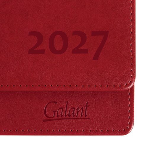Планинг датированный 2027 305х140мм GALANT Ritter, под кожу, красный, 118207