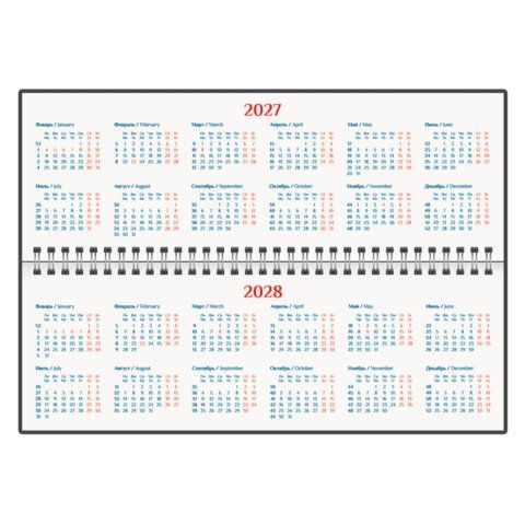 Планинг датированный 2027 305х140мм GALANT Ritter, под кожу, красный, 118207