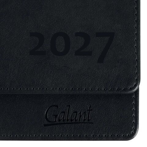 Планинг датированный 2027 305х140мм GALANT Ritter, под кожу, черный, 118208