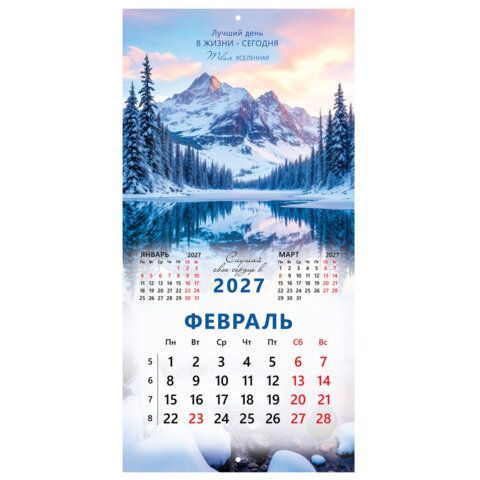 Календарь настенный перекидной 2027г, BRAUBERG, 12 листов, 28,5х28,5см, "Вселенная", 118412