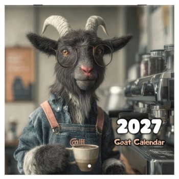 Календарь настенный перекидной 2027г, BRAUBERG, 12 листов, 28,5х28,5см, "Goat calendar", 118417