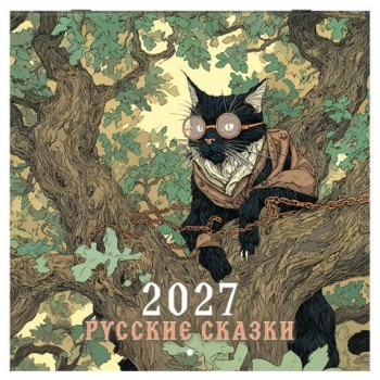 Календарь настенный перекидной 2027г, BRAUBERG, 12 листов, 28,5х28,5см, "Русские сказки", 118419