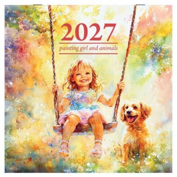 Календарь настенный перекидной 2027г, BRAUBERG, 12 листов, 28,5х28,5см, "Акварельные истории", 118420