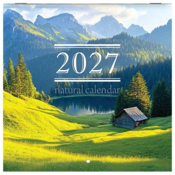 Календарь настенный перекидной 2027 г., BRAUBERG, 12 листов, 21,4х21,4 см, МИНИ, "Nature", 118433