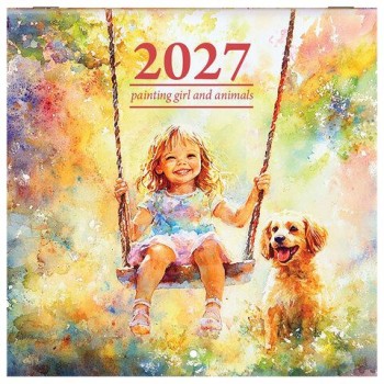 Календарь настенный перекидной 2027 г., BRAUBERG, 12 листов, 21,4х21,4 см, МИНИ, "Акварельные истории", 118437