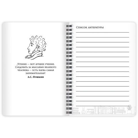 Дневник читательский А5 58 листов, гребень, пластиковая обложка, картон, BRAUBERG, "МИКС", 118528