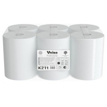 Полотенца бумажные рулонные 150м, VEIRO Professional (H1) COMFORT, 1-сл, КОМПЛЕКТ 6 р, K211