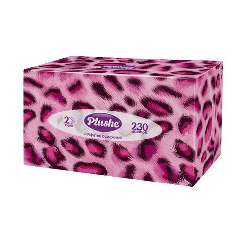 Косметические салфетки 230 штук в картонном боксе 2-слойные Plushe (Плюше), 20х20 см,, 70820