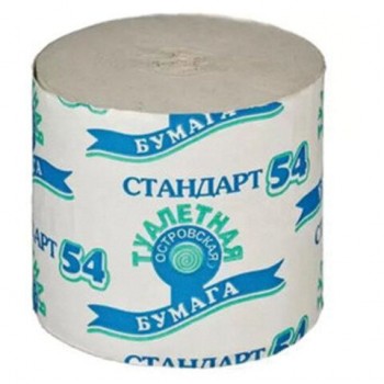 Бумага туалетная бытовая, 54 м, ОСТРОВСКАЯ 48 шт., без втулки (эконом), ш/к 90257