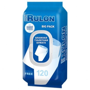 Бумага туалетная влажная смываемая 120 шт, MON RULON, с пластиковым клапаном, ш/к 295, 72955