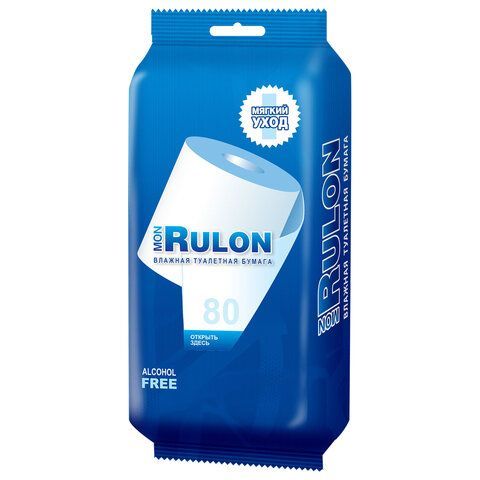 Бумага туалетная влажная смываемая 80 шт, MON RULON, ш/к 81242, 48124
