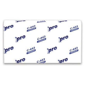Полотенца бумажные 190 шт, PROtissue (H2) PREMIUM, 2-сл, белые, КОМПЛЕКТ 21 пач, 24х21,5,Z-слож,С443