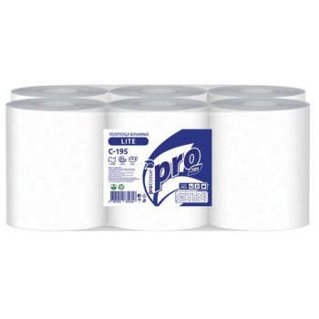 Полотенца бумажные с центральной вытяжкой 275м, PROtissue (M2) LITE, 1-сл,белые, КОМПЛЕКТ 6 рул,С195