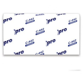 Полотенца бумажные 200 шт, PROtissue (H2) PREMIUM, 2-сл. белые, КОМПЛЕКТ 21 пач, 24х21,5,Z-слож,С442