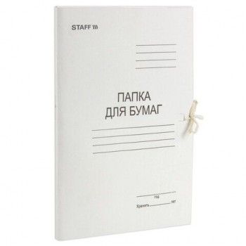 Папка для бумаг с завязками картонная STAFF 10 шт., гарантированная плотность 310 г/м2, до 200 листов, 121120