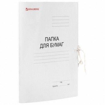 Папка для бумаг с завязками картонная мелованная BRAUBERG 10 шт., гарантированная плотность 320 г/м2, до 200 листов, 121513