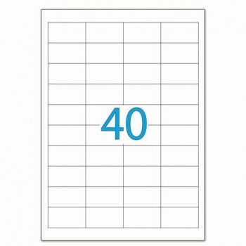 Этикетка самоклеящаяся 48,5х25,4 мм, 40 этикеток, белая, 70 г/м2, 50 листов, LOMOND, 2100195