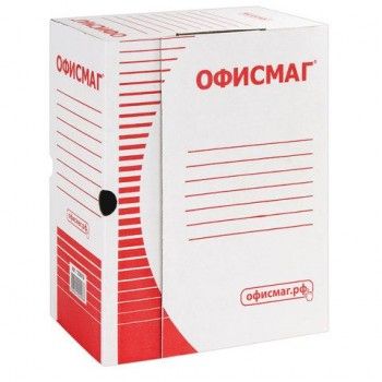 Короб архивный с клапаном А4 (260х325 мм), 150 мм, до 1400 листов, плотный, микрогофрокартон, БЕЛЫЙ, ОФИСМАГ 2 шт., 123018