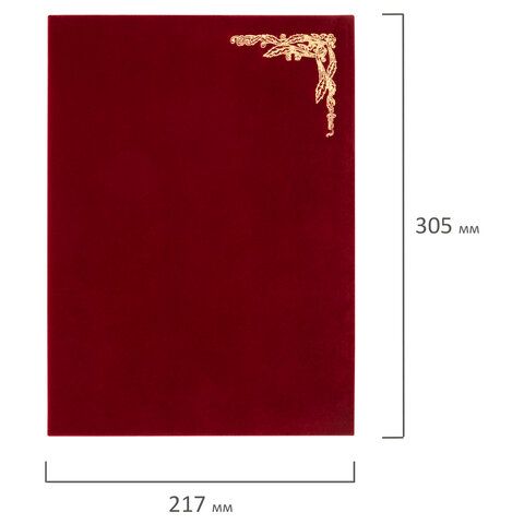 Папка адресная бархат бордовый, &quot;Виньетка&quot;, формат А4, STAFF, 124294
