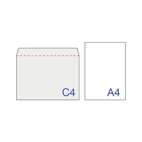 Конверты С4 (229х324 мм), без клея, 100 г/м2, КОМПЛЕКТ 500 шт., треугольный клапан