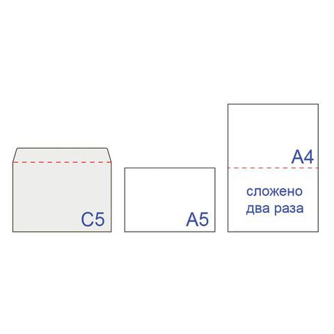 Конверты С5 (162х229 мм), отрывная лента, &quot;Куда-Кому&quot;, 80 г/м2, КОМПЛЕКТ 1000 шт.